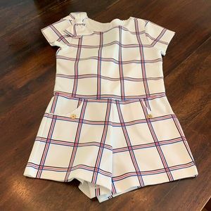 Janie and Jack red white and blue open back romper